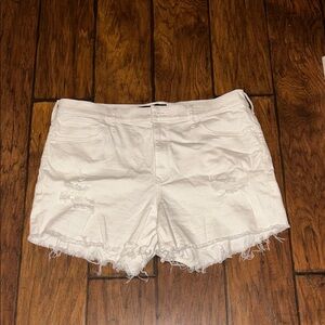 Express White Distressed Women’s Denim Shorts